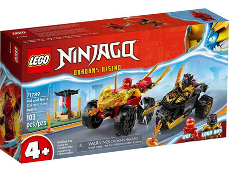 LEGO® Ninjago 71789 Bitwa Samochodowo-Motocyklowa Między Kaiem a Rasem