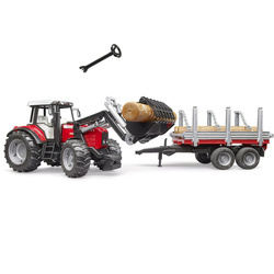 Bruder 02046 Traktor Massey Ferguson z przczepą