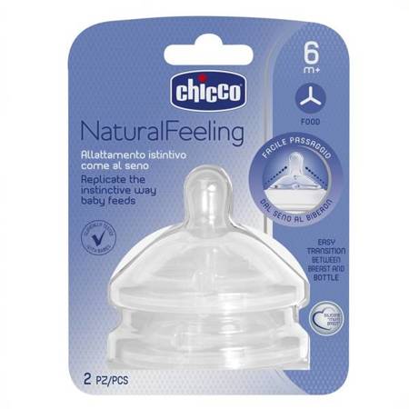 Chicco 08261 Smoczek do kaszki NaturalFeeling 6m+ 2szt