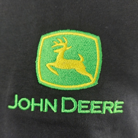 John Deere 122cm CZARNA Koszulka haftowane logo bawełna