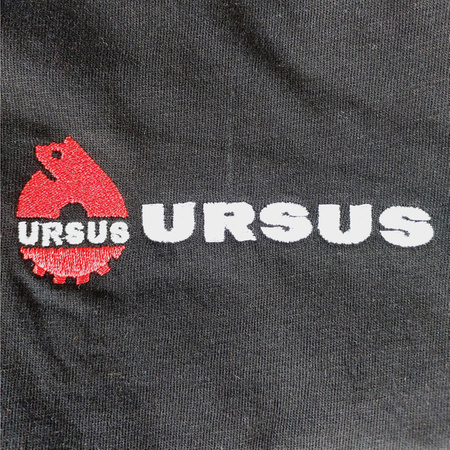 URSUS 122 czarna Koszulka haftowane logo bawełna