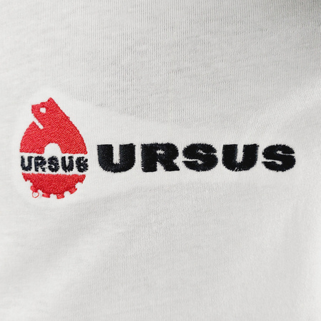 URSUS 122cm biała Koszulka haftowane logo bawełna