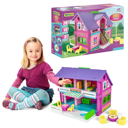 Wader 25400 Domek dla lalek Play House 2-piętrowy