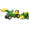 Duży Traktor Rolly Toys Na Pedały John Deere PRZYCZEPA ZIELONY + ŁADOWACZ